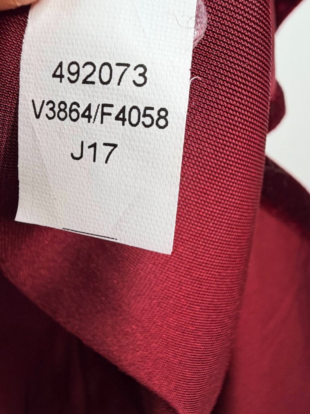2/$30 Lands' End Velvet V-Neck Top 3/4 Sleeve Rich Burgundy Large #A4398 - Picture 7 of 10